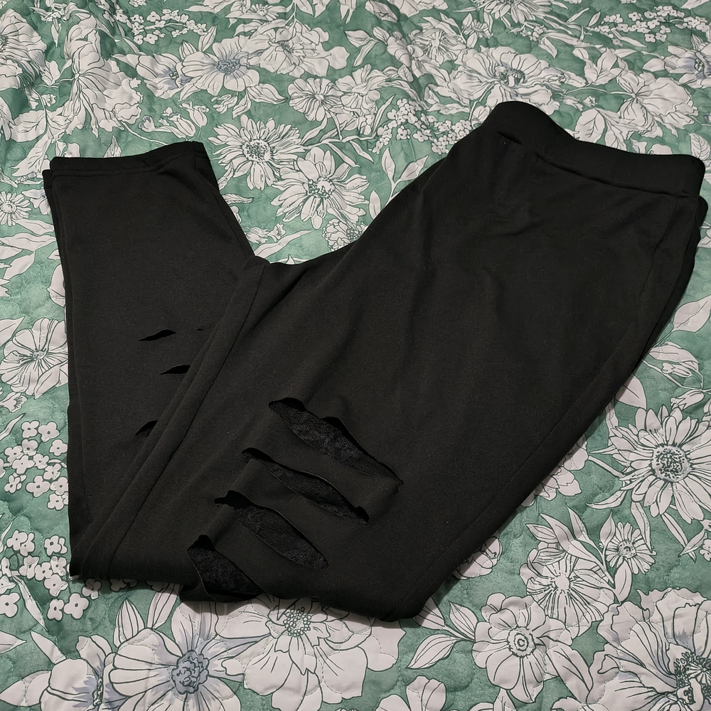 Black Distressed Leggings